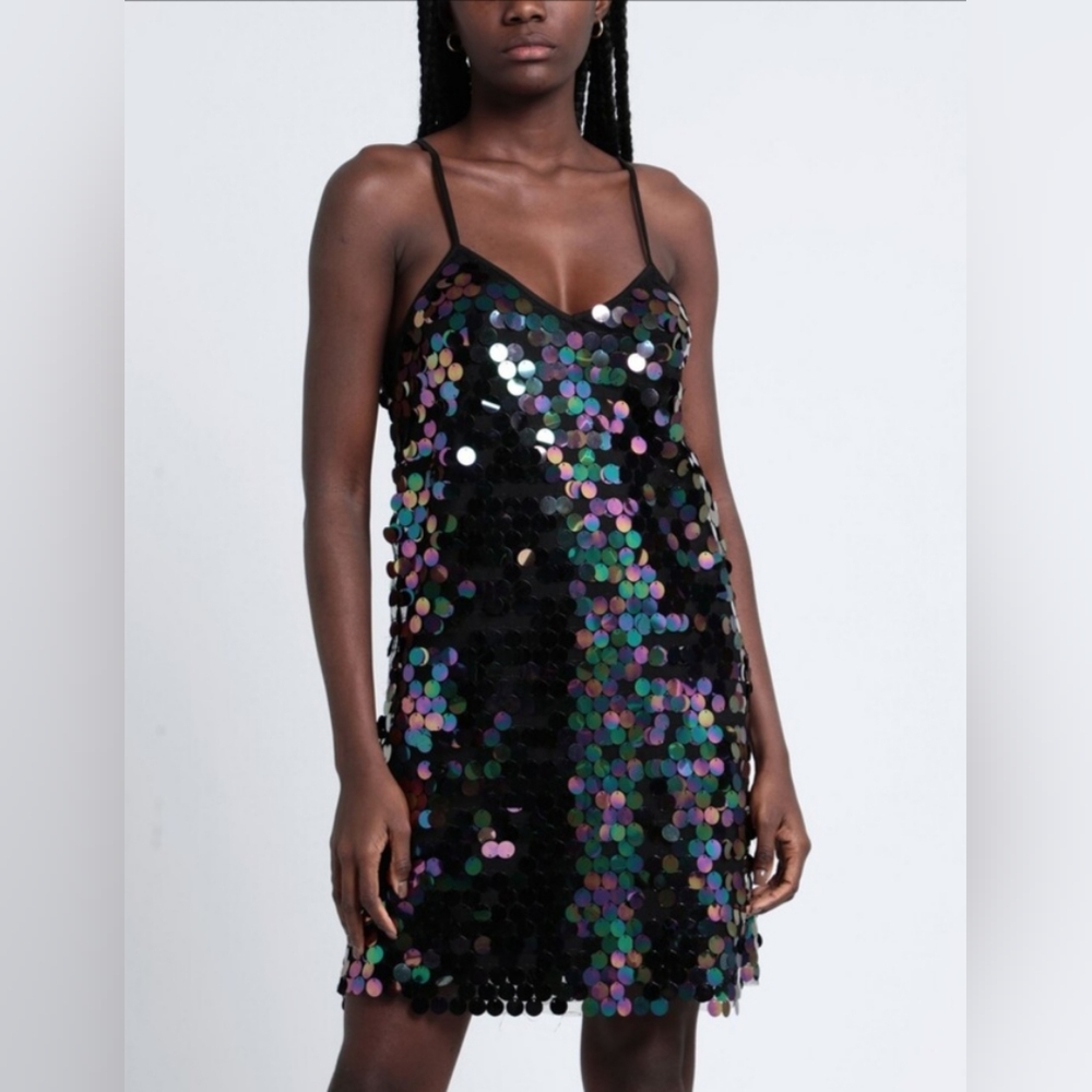 NWT Onlemili S/l Sequins Black Short Party Holiday Sexy Mini Dress - Picture 8 of 16